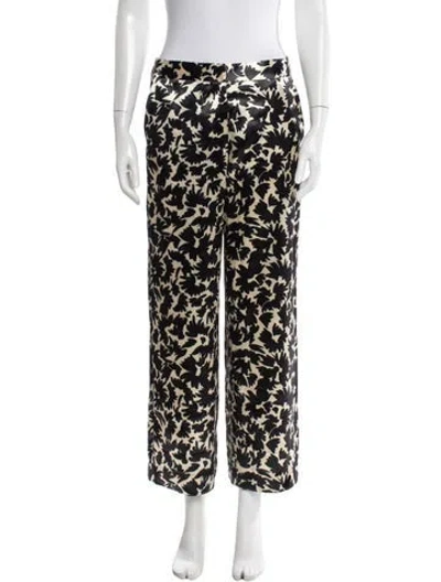 Pre-owned Ulla Johnson Printed Wide Leg Pants In Black