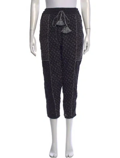 Pre-owned Ulla Johnson Printed Wide Leg Pants In Black