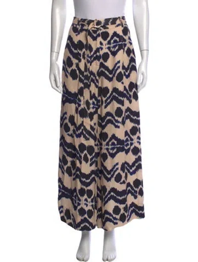 Pre-owned Ulla Johnson Printed Wide Leg Pants In Black/neutrals