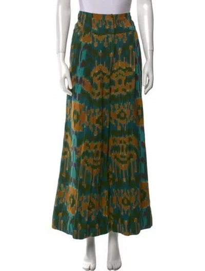 Pre-owned Ulla Johnson Printed Wide Leg Pants In Blue