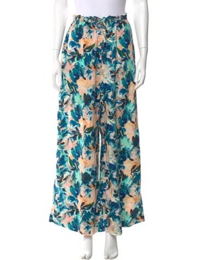 Pre-owned Ulla Johnson Printed Wide Leg Pants In Blue