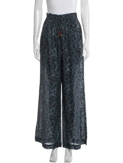 Pre-owned Ulla Johnson Printed Wide Leg Pants In Blue