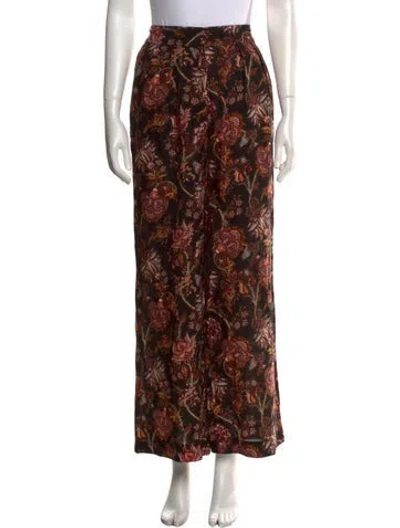 Pre-owned Ulla Johnson Printed Wide Leg Pants In Brown