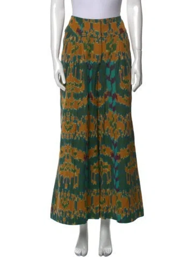 Pre-owned Ulla Johnson Printed Wide Leg Pants In Green