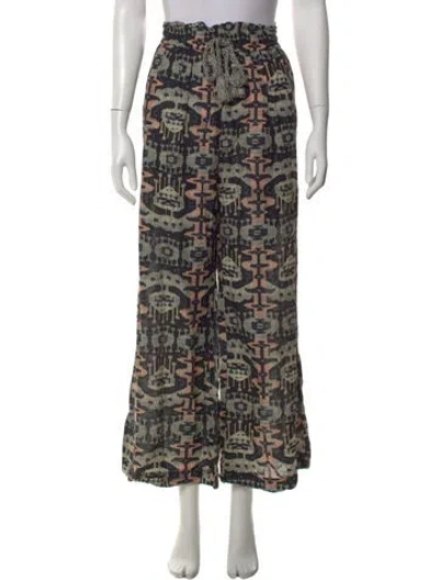 Pre-owned Ulla Johnson Printed Wide Leg Pants In Neutral