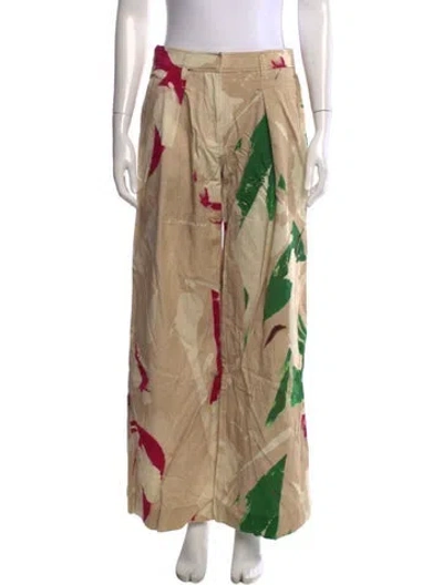 Pre-owned Ulla Johnson Printed Wide Leg Pants In Neutral