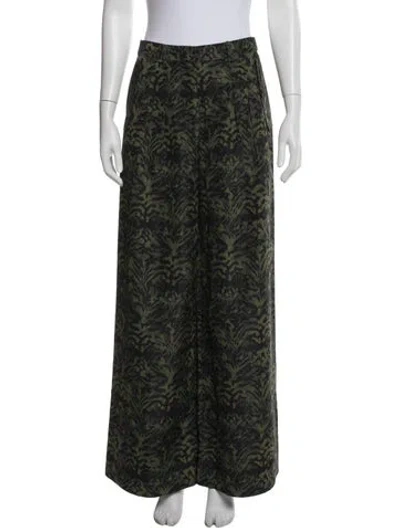 Pre-owned Ulla Johnson Printed Wide Leg Pants W/ Tags In Green