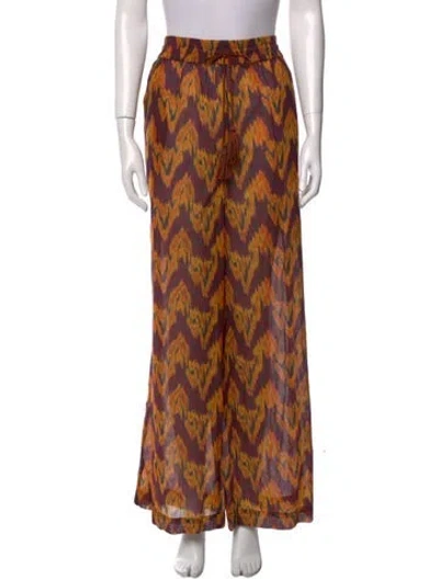 Pre-owned Ulla Johnson Printed Wide Leg Pants W/ Tags In Multi