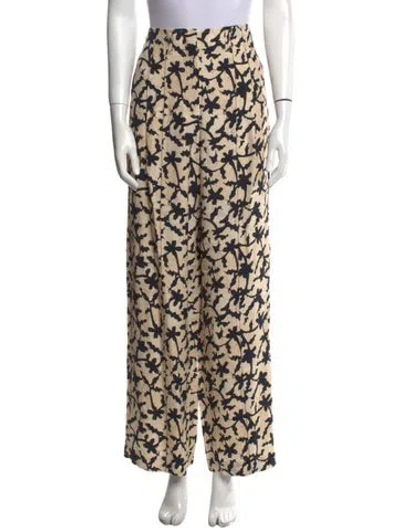 Pre-owned Ulla Johnson Printed Wide Leg Pants W/ Tags In Neutral