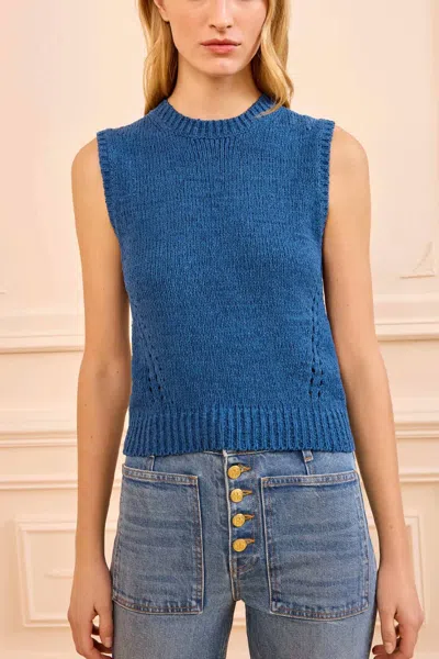 Ulla Johnson Priscilla Knit Top In Aegean Blue In Multi