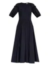 Ulla Johnson Puff-sleeve Midi Dress In Black