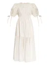 Ulla Johnson Puff-sleeve Midi Dress In White