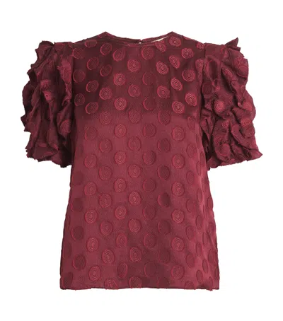 Ulla Johnson Puff-sleeve Opal Blouse In Burgundy