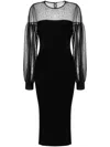 Ulla Johnson Puff-sleeve Tulle Midi Dress In Black