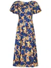 Ulla Johnson Imara Floral Cotton Poplin Midi Dress In Multicolor