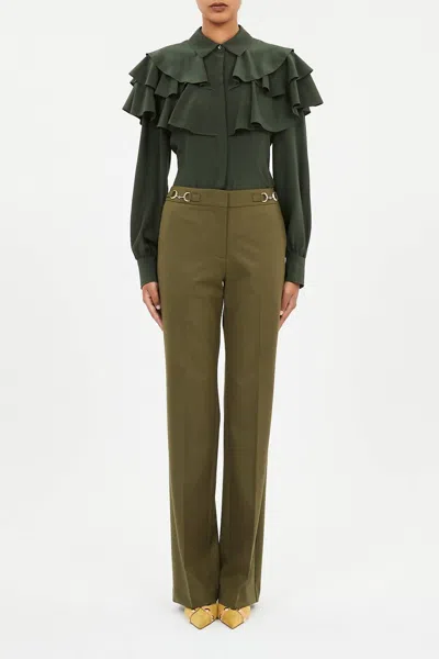 Ulla Johnson Quartier Mid-rise Pants In Militaire In Green