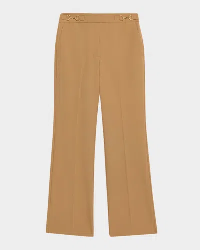 Ulla Johnson Quartier Mid-rise Pants With Chain Detail In Brown