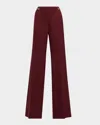 Ulla Johnson Quartier Mid-rise Pants With Chain Detail In Burgundy