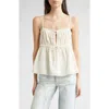 Ulla Johnson Quinn Ruffled Square Neck Top In Pristine In White