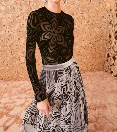 Ulla Johnson Quinn Geometric Blouse In Noir In Black