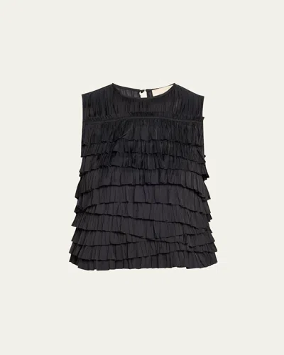 Ulla Johnson Quinn Layered Sleeveless Top In Black