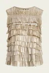 Ulla Johnson Quinn Layered Sleeveless Top In Opal In Gold