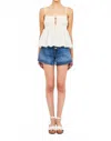 Ulla Johnson Quinn Ruffled Square Neck Top In Pristine In White