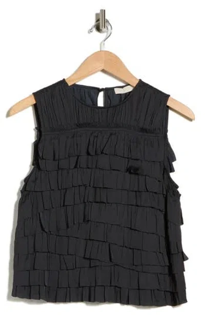 Ulla Johnson Quinn Sleeveless Layered Ruffle Top In Blue