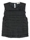 Ulla Johnson Quinn Tiered Ruffle Top In Black