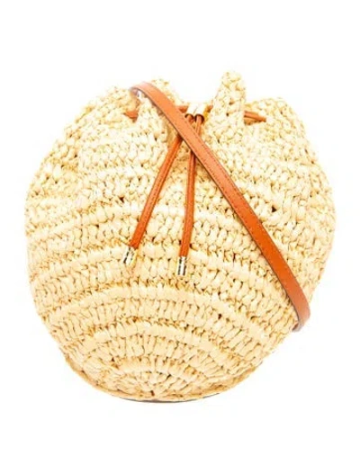 Pre-owned Ulla Johnson Raffia Bucket Bag In Neutrals