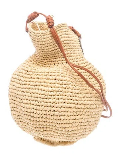 Pre-owned Ulla Johnson Raffia Bucket Bag In Neutrals