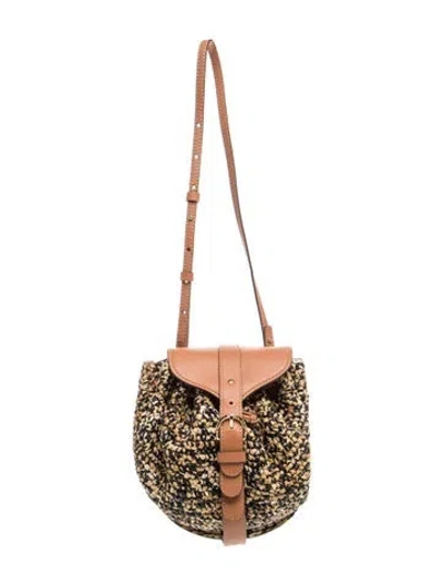 Pre-owned Ulla Johnson Raffia Crossbody Bag In Multicolor