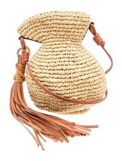 Pre-owned Ulla Johnson Raffia Crossbody Bag In Neutrals