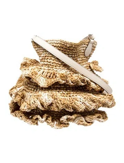 Pre-owned Ulla Johnson Raffia Crossbody Bag W/ Tags In Neutral