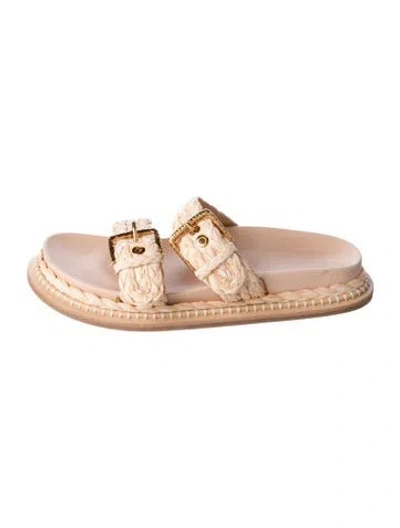 Pre-owned Ulla Johnson Raffia Espadrilles In Neutral