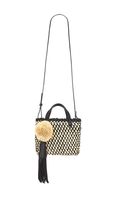Ulla Johnson Raffia Mini Crossbody Bag In Noir Natural