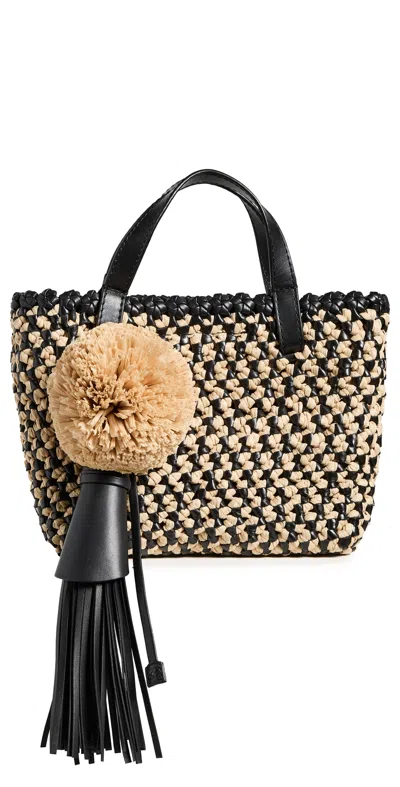 Ulla Johnson Raffia Mini Crossbody Bag Noir Natural