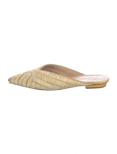 Pre-owned Ulla Johnson Raffia Patterned Mules In Neutrals