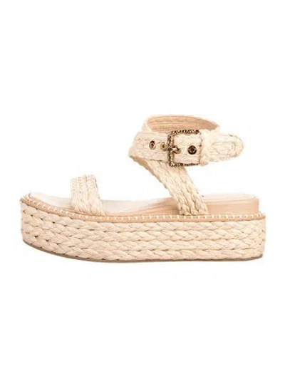 Pre-owned Ulla Johnson Raffia Sandals In Neutrals