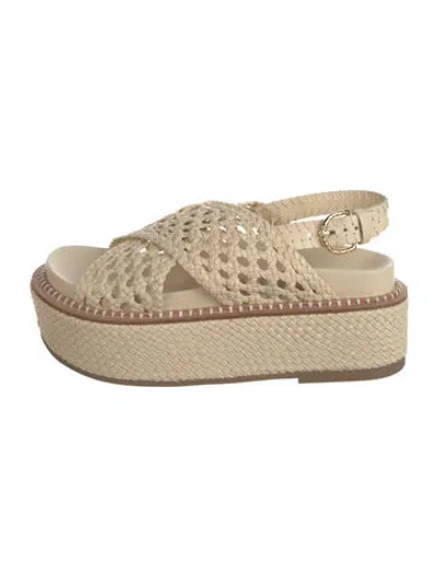 Pre-owned Ulla Johnson Raffia Sandals In Neutrals