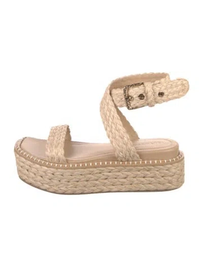 Pre-owned Ulla Johnson Raffia Sandals In Neutrals