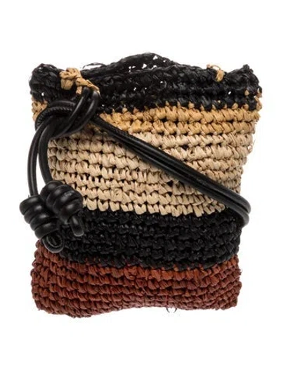 Pre-owned Ulla Johnson Raffia Shoulder Bag In Blue