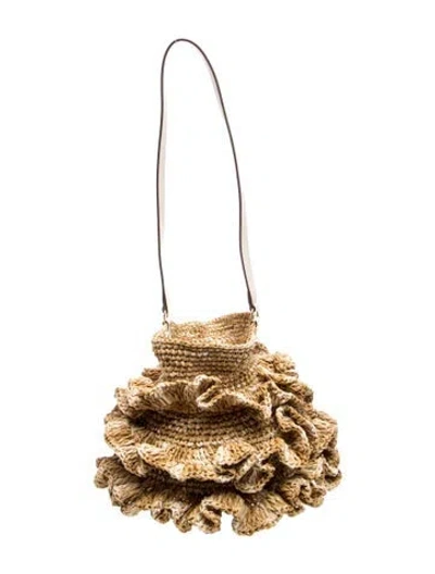 Pre-owned Ulla Johnson Raffia Shoulder Bag In Neutrals