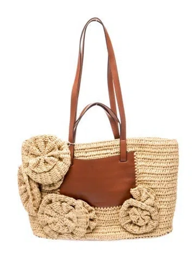 Pre-owned Ulla Johnson Raffia Shoulder Bag W/ Tags In Neutral