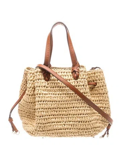 Pre-owned Ulla Johnson Raffia Top Handle Bag In Neutrals