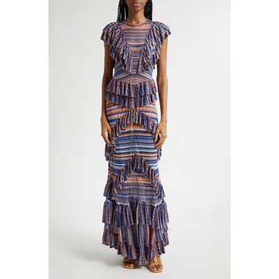Ulla Johnson Raina Ruffle Lace Maxi Dress In Multi