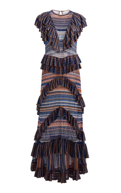 Ulla Johnson Raina Ruffled Pointelle-knit Maxi Dress In Multi
