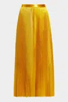 Ulla Johnson Rami Pleated Midi Skirt In Yellow Gold Polyester