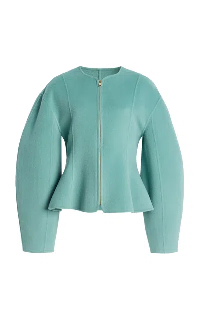 Ulla Johnson Rana Zip-up Wool-cashmere Jacket In Green