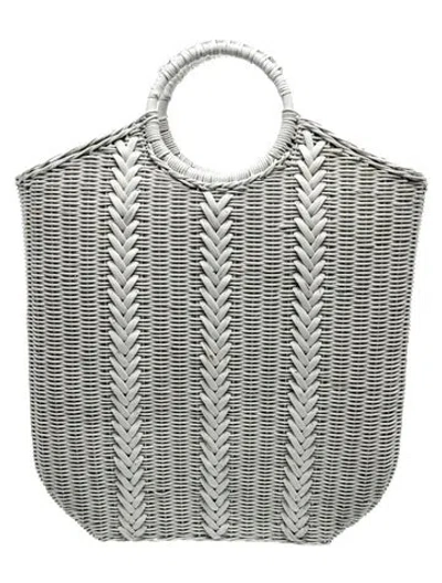 Pre-owned Ulla Johnson Rattan Top Handle Bag In White